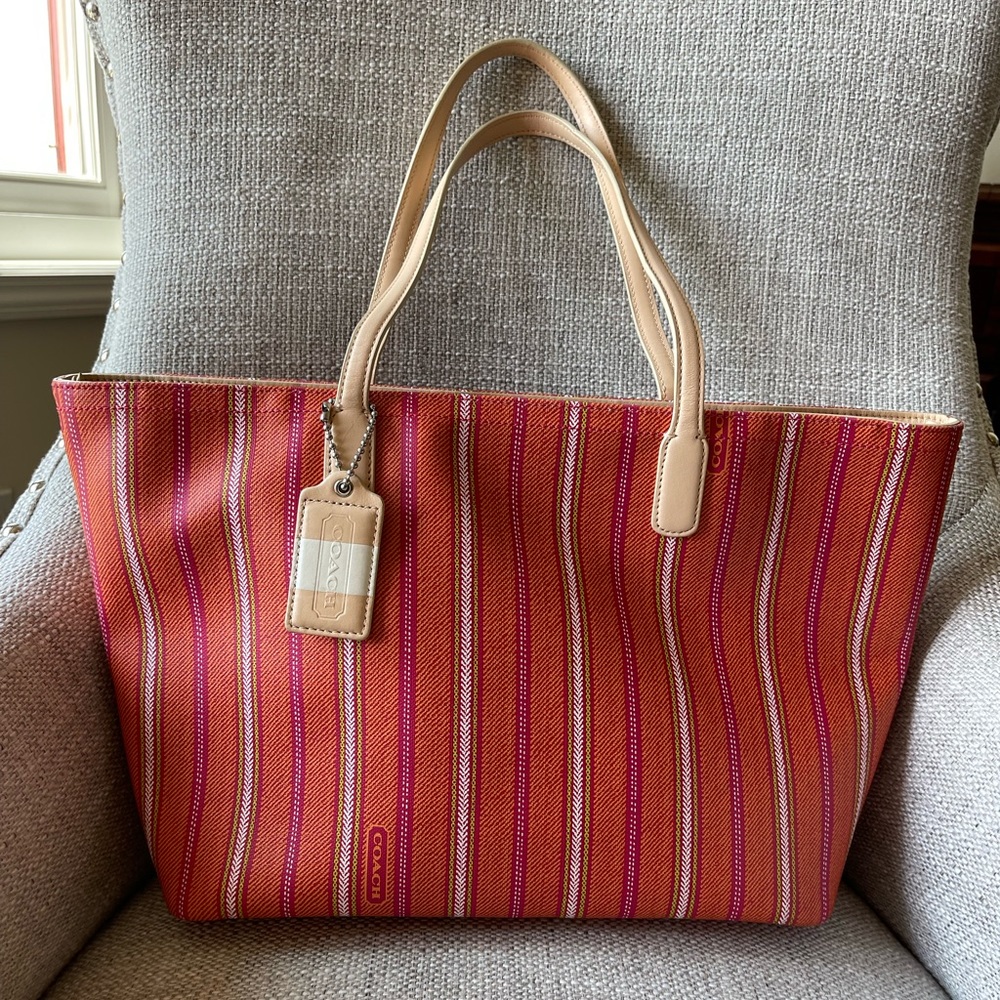 NWOT Coach Legacy Weekend Ticking Striped Tote